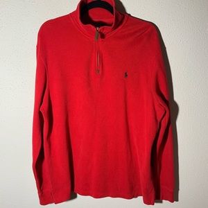 POLORALPHLAUREN Mens Large Red ZipUp Pullover